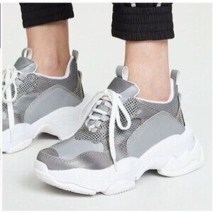 JEFFREY CAMPBELL Lo-Fi Mom Mod Sneaker Grey Reflective Free People Gray Size 9M